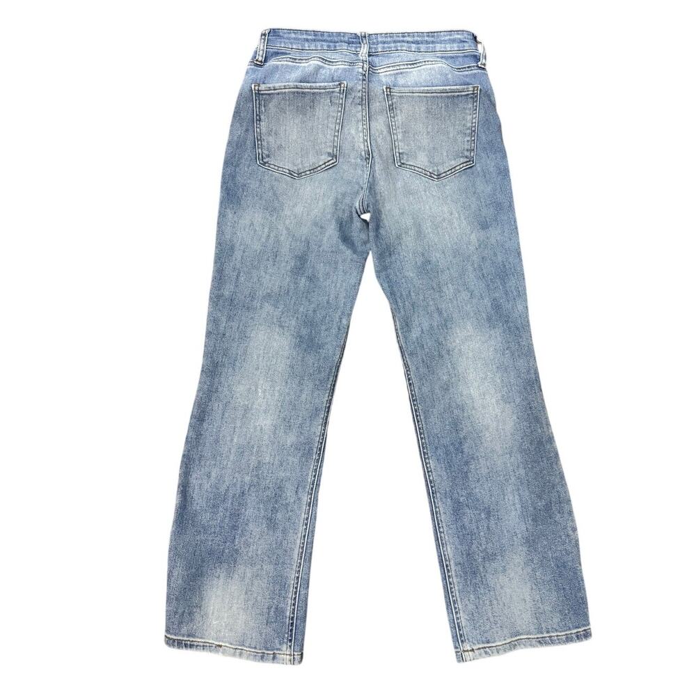 Kut From The Kloth Women’s 2 Distressed Straight Crop Jeans Light Wash Raw Hem - Picture 5 of 6